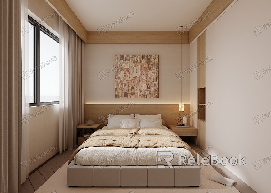 Cream wind bedroom model