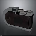 Vintage Electronic Camera Device With Retro Metal Leather Body Design