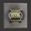 Stone Garden Ornament with Carved Details Mossy Top Square Base and Drainage Grill