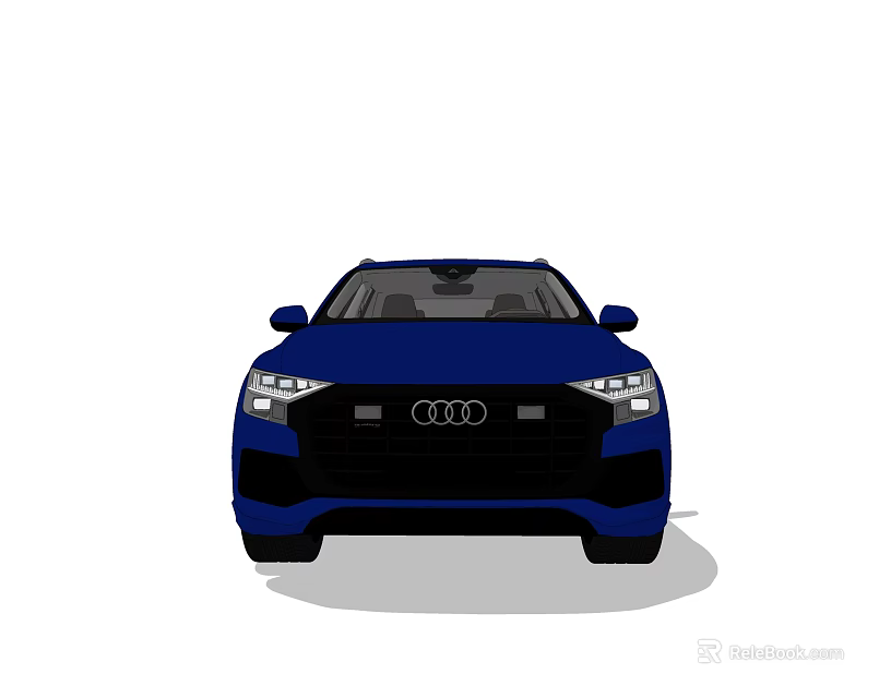 Blue Audi SUV Front View With Sleek Design And Headlights 3d model