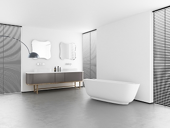 Light Luxury Toilet Home Bathroom Space 3d model