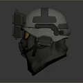 Tactical Weapon Helmets with Transparent Visors Red Yellow Indicators and Gray Green Military Design