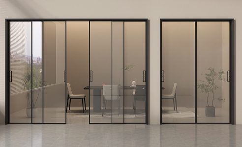 Glass sliding door Galley door 3d model