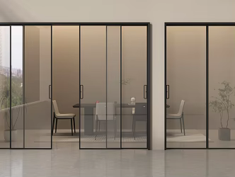 Glass sliding door Galley door 3d model