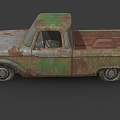 Scrap car abandoned car Ford classic pickup broken car broken car broken car low face number low model simple model game sub-era film and television level super realistic 3d model