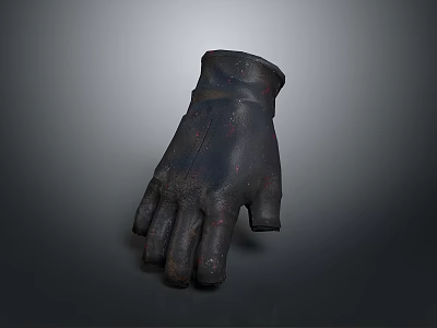 Durable Black Leather Work Glove With Protective Features For Daily Use 3d model