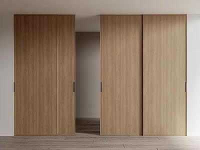 Modern Light Wood Sliding Doors Design For Home Interior Partition Space 3d model