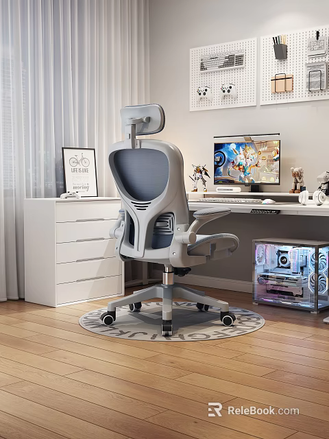 Ergonomic Office Chair With Headrest And Adjustable Backrest For Home Office Setup 3d model 