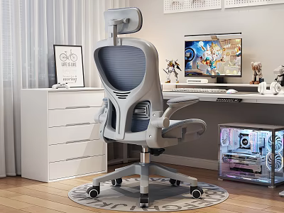 Ergonomic Office Chair With Headrest And Adjustable Backrest For Home Office Setup 3d model