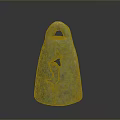 Ancient Bronze Bell With Green Patina Surface Hollow-out Pattern Ring-shaped Top And Flat Base