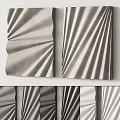 Modern Textured Wall Decor With Fan Shaped Patterns For Home Interior Design
