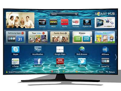 Smart TV With Smart Hub And Streaming Apps For Family Entertainment 3d model