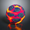 Abstract Colorful Sphere With Flowing Red Orange Blue Texture And Reflection 3d model