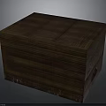 Rustic Wooden Box With Layered Planks And Natural Wood Grain