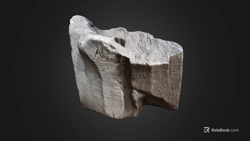 Natural Stone With Rough Surface And Textured Patterns In Irregular Shape 3d model
