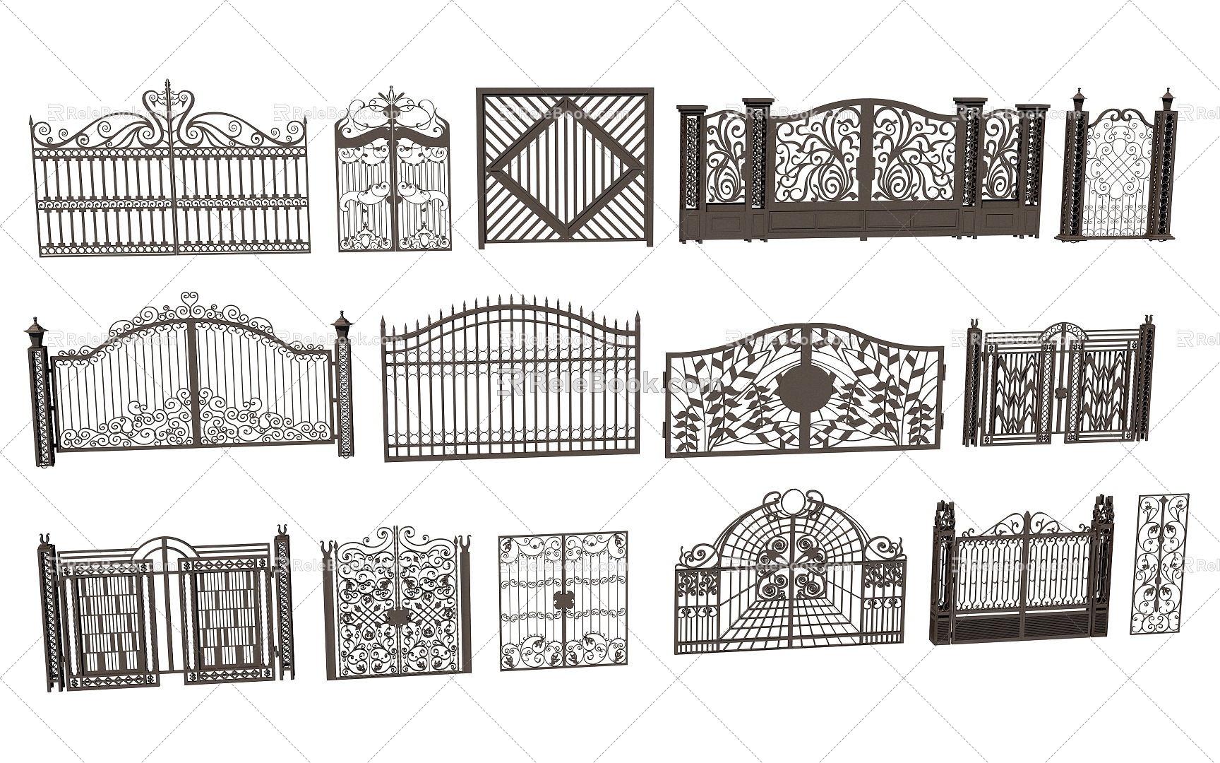 Jane European Gate Iron Gate 3d model