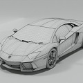 Lu sports car Lamborghini Aventador primary color high quality 3d model