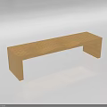Golden Wooden Bench With Modern Wavy Stripe Design And Simple Structure