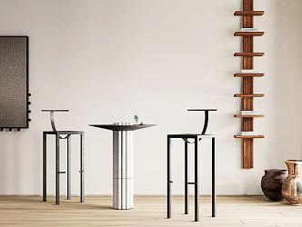 Modern Bar Chair Combination Bar Chair 3d model