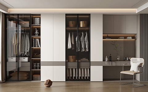 Modern Wardrobe Home Cloakroom 3d model