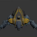 Armored Character Creature 3D Model Design With Yellow Blue Armor And Clawed Feet