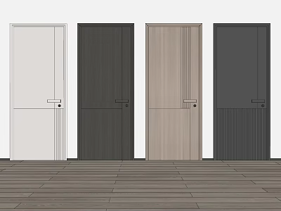 Modern Hinged Doors In Various Colors And Panel Designs For Home Interior 3d model