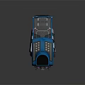 Blue and White Modern Taxi Motorcycle With Transparent Canopy Black Seat And Alen Taxi Logo