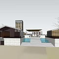 Traditional Modern Commercial Street With Courtyard Plaza And Blended Architectural Design