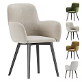 Modern Accent Chair With Light Gray Fabric Armrests Black Metal Legs And Various Color Options