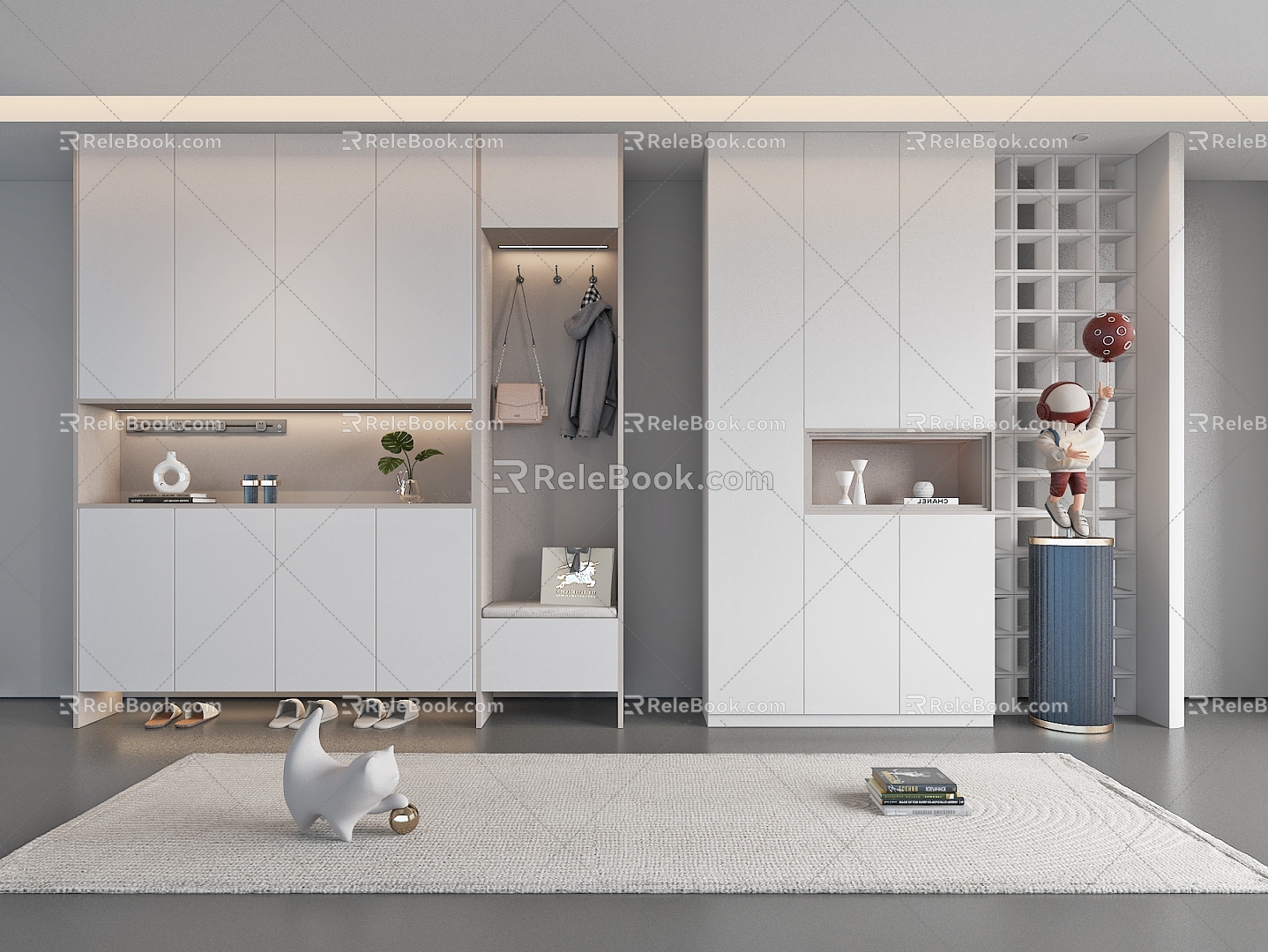 Modern Partition Shoe Cabinet Entrance Shoe Cabinet 3d model