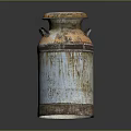 Vintage Rusty Milk Can With Peeling Paint And Two Handles Classic Design