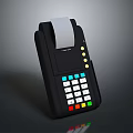 Black POS Terminal With Receipt Printer Colorful Buttons And Display Screen For Business Use