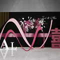 GKAL Letter Display With Pink Wavy Decorations And Flower Bouquet On Black Background