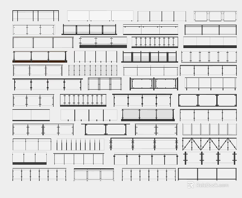 Various Fence Styles and Material Options for Home and Commercial Outdoor Use 3d model 
