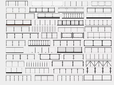 Various Fence Styles and Material Options for Home and Commercial Outdoor Use 3d model