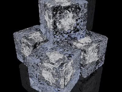 Stacked Ice Cubes With Crystal Structure And Glistening Transparent Surface 3d model