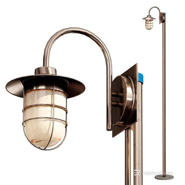 Modern Metal Outdoor Wall Light With Glass Shade For Garden Patio Decor 3d model 