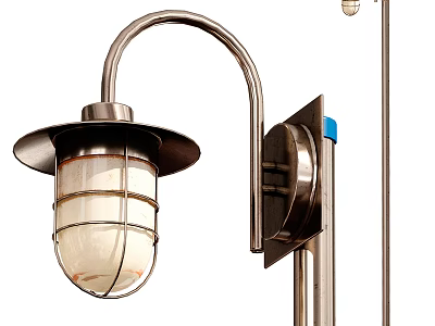 Modern Metal Outdoor Wall Light With Glass Shade For Garden Patio Decor 3d model