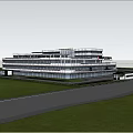 Contemporary Multi Story Commercial Building With Glass Facade And Street Activity