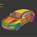 Yellow Luxury SUV Car With Streamlined Exterior Sporty Alloy Wheels And Glossy Reflection