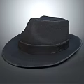 Classic Black Wide Brim Hat With Stylish Ribbon Band Design