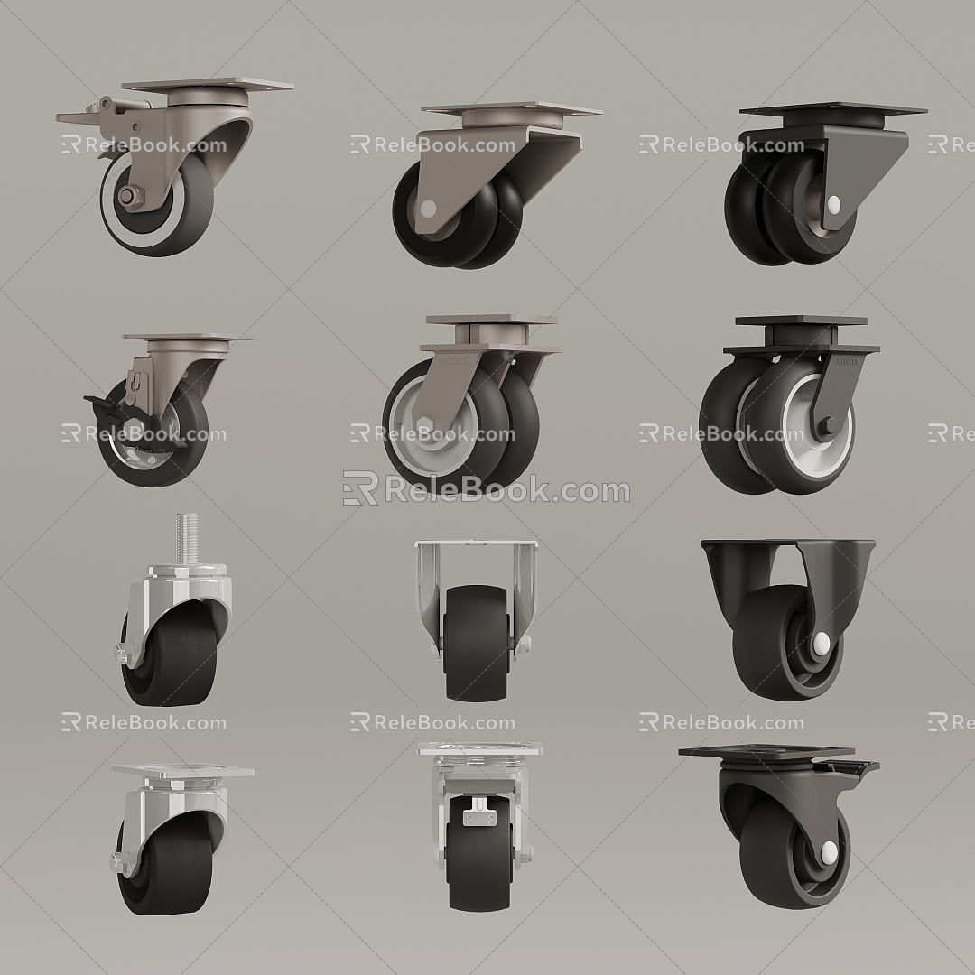 Hardware modern hardware pulley universal wheel roller wheel 3d model