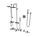 Modern Shower System with Rainfall Head Handheld Sprayer and Mounting Accessories