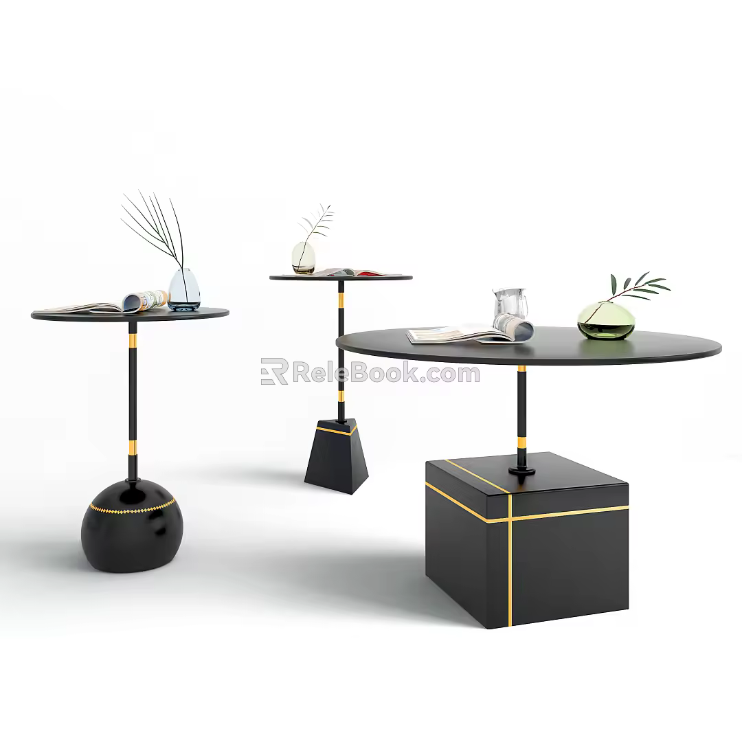 Modern round several sides several combinations 3d model