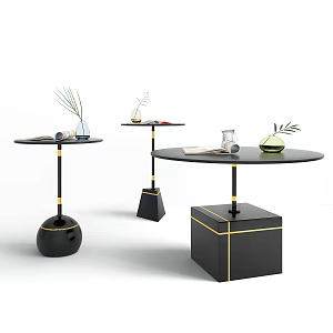 Modern round several sides several combinations 3d model
