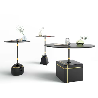 Modern round several sides several combinations 3d model