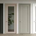 Modern Hinged Doors In Black Beige Gray White With Glass And Solid Panels 3d model