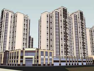 High-rise residential area of modern residential area 3d model