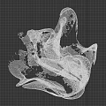 Water Fountain With Dynamic Flowing Splashing Form And Transparent Artistic Design