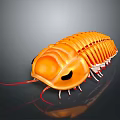 Orange Segmented Body Shiny Carapace Red Antennae Decorative Household Toy Model